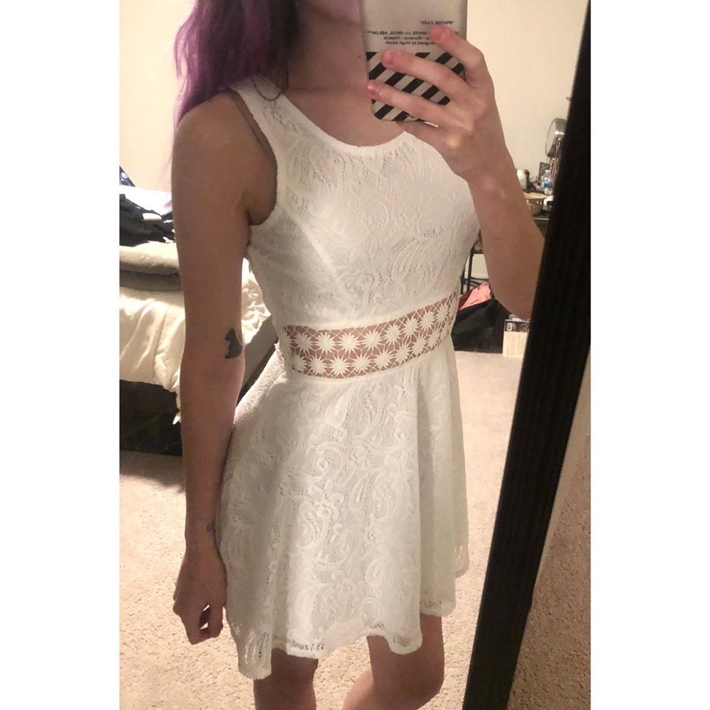 Cute White Lacy Summer Dress